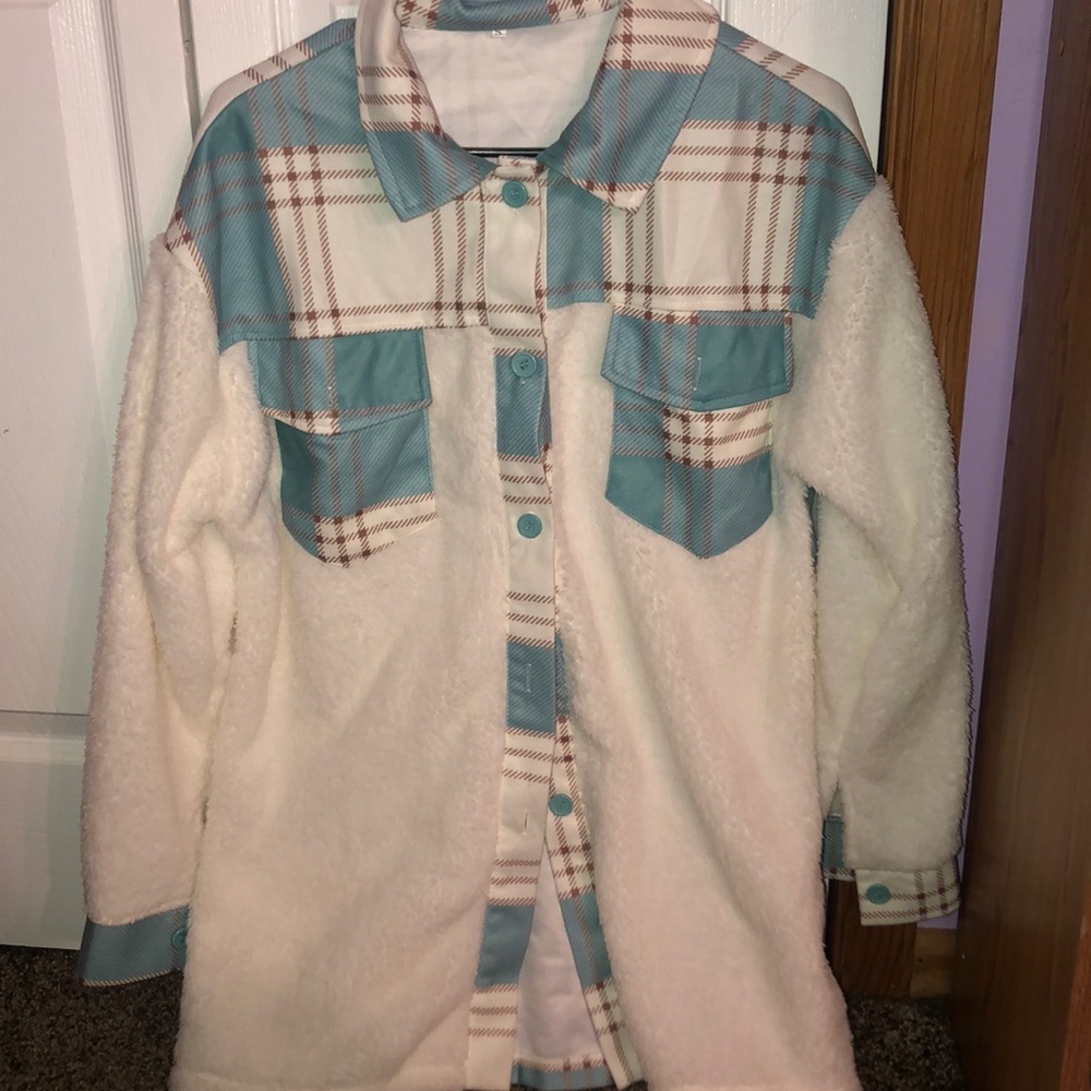 Fuzzy flannel sweater